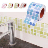 Waterproof Tiles Mosaic Wall Sticker Kitchen Bathroom Toilet Adhensive Anti Oil PVC Wallpaper