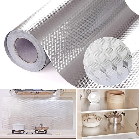 Aluminum Foil Kitchen Stickers Maison Decoration Sticker Self Adhesive Waterproof Wallpaper